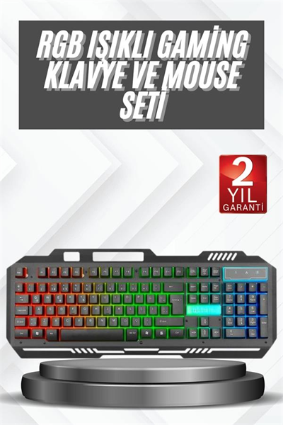 Işıklı Oyuncu Q Klavye Mouse Seti Siyah Gaming Oyuncu Klavye