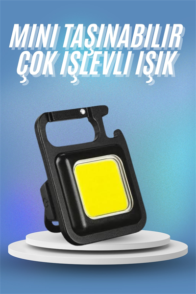 Işıldak USB Şarjlı Cep El Feneri Taşınabilir Mini Led Işık Çok Fonksiyonlu