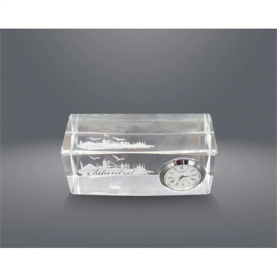 İstanbul Tasarımlı Kristal Saatli Biblo