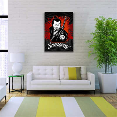 Japon Samuray Kırmızı ve Siyah Tonlarda Poster Kanvas Tablo 50 x 70
