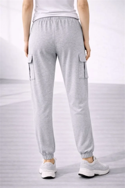 Jogger Eşofman Altı Rahat Kalıp, Kargo Cepli, Lastikli Paça, Günlük Spor Pantolon - Gri