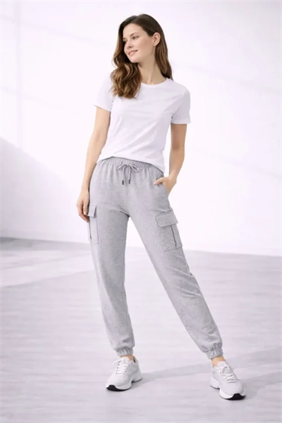 Jogger Eşofman Altı Rahat Kalıp, Kargo Cepli, Lastikli Paça, Günlük Spor Pantolon - Gri