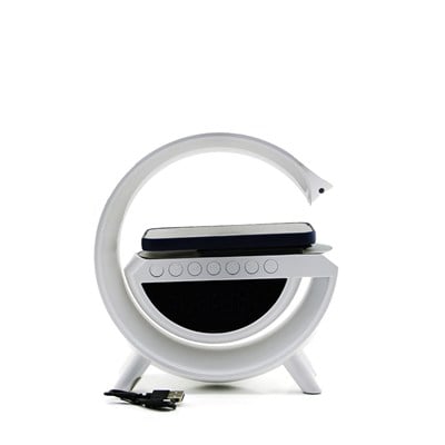 KABLOSUZ ŞARJLI HOPARLÖR SPEAKER G KASA RGB IŞIKLI SAAT FM RADIO ALARM BT USB TF AUX