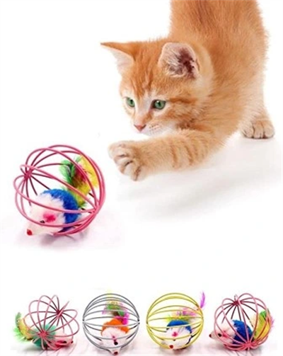 KAFESLI FARELI KEDI KÖPEK OYUN TOPU