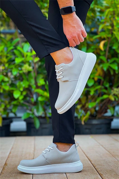 KB-003 Kuback Gri Süet Bağcıklı  Günlük Erkek Ayakkabı