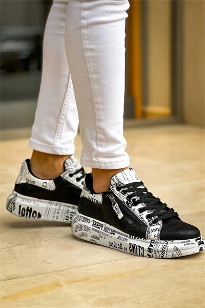 KB-02  Kuback Bağcıklı Crocodile Siyah Gazete Günlük Erkek Ayakkabı