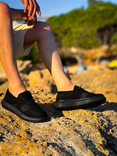 KB-042  Kuback Bağcıklı  Siyah Deri Tozu Siyah Taban Günlük Erkek Ayakkabı