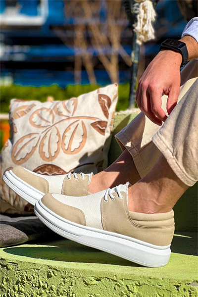 KB-042  Kuback Bağcıklı Bej Günlük Erkek Ayakkabı