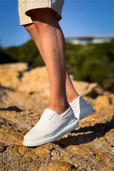 KB-042  Kuback Bağcıklı Beyaz Günlük Erkek Ayakkabı