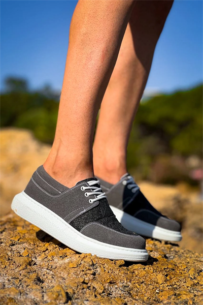 KB-042  Kuback Bağcıklı Gri Günlük Erkek Ayakkabı