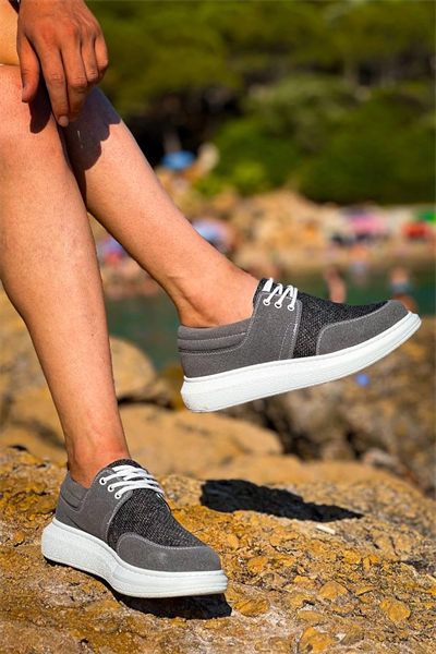 KB-042  Kuback Bağcıklı Gri Günlük Erkek Ayakkabı