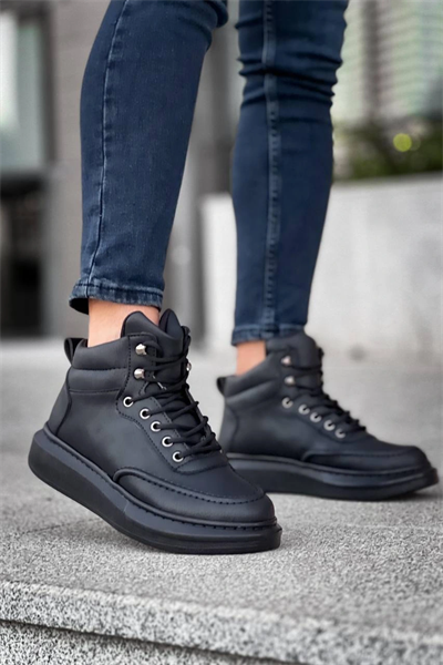 KB-0994  Kuback Siyah Cilt  Siyah  Yüksek Taban  Erkek Bilek Bot