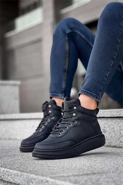 KB-0994  Kuback Siyah Cilt  Siyah  Yüksek Taban  Erkek Bilek Bot