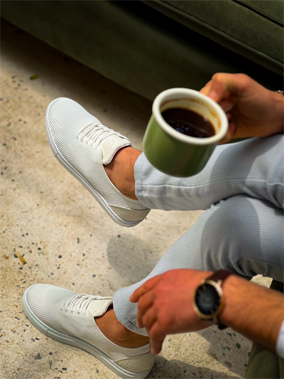 KB-101 Kuback Beyaz Triko Bağcıklı Günlük Erkek Ayakkabı