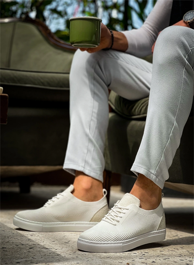 KB-101 Kuback Beyaz Triko Bağcıklı Günlük Erkek Ayakkabı