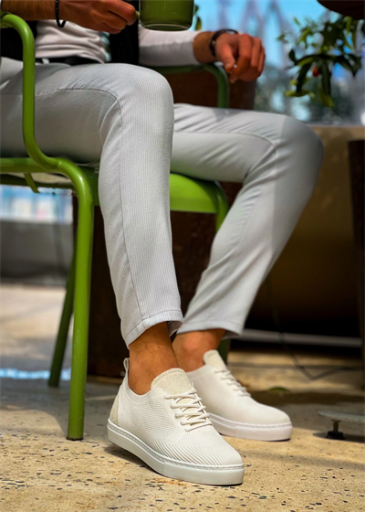 KB-101 Kuback Beyaz Triko Bağcıklı Günlük Erkek Ayakkabı