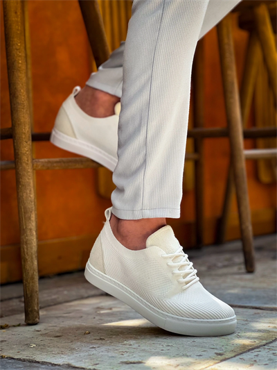 KB-101 Kuback Beyaz Triko Bağcıklı Günlük Erkek Ayakkabı