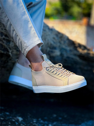 KB-112   Kuback Bej Triko Bağcıklı  Günlük Erkek  Ayakkabı