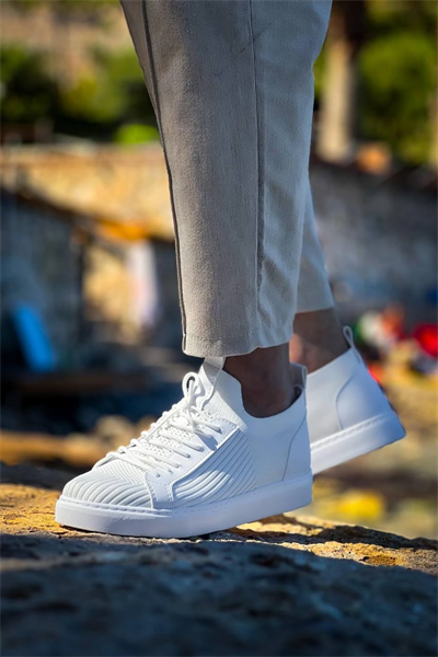 KB-112   Kuback Beyaz Triko Bağcıklı  Günlük Erkek  Ayakkabı