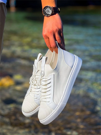 KB-112   Kuback Beyaz Triko Bağcıklı  Günlük Erkek  Ayakkabı