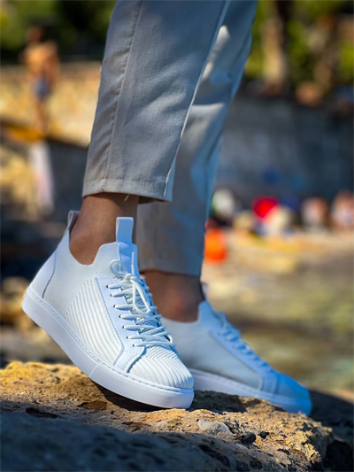 KB-112   Kuback Beyaz Triko Bağcıklı  Günlük Erkek  Ayakkabı