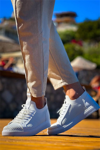 KB-112   Kuback Beyaz Triko Bağcıklı  Günlük Erkek  Ayakkabı