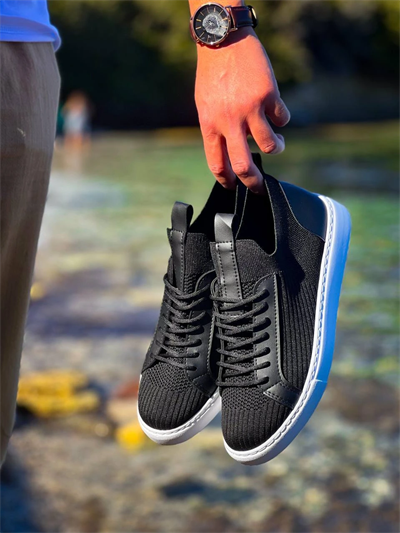 KB-112   Kuback Siyah Triko Bağcıklı  Günlük Erkek  Ayakkabı