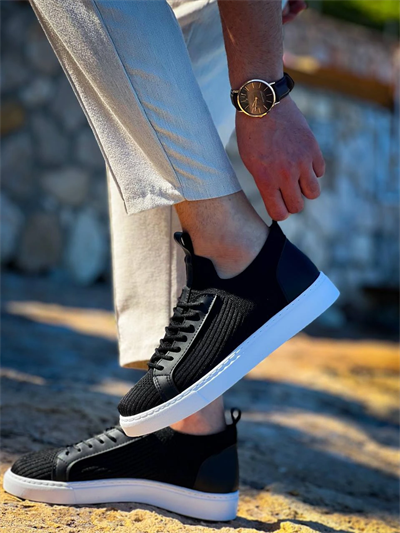 KB-112   Kuback Siyah Triko Bağcıklı  Günlük Erkek  Ayakkabı