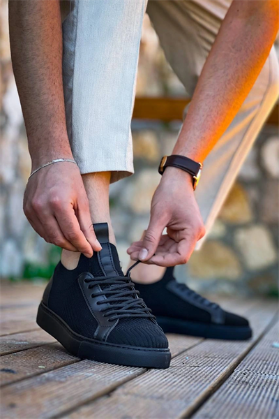 KB-112  Kuback Siyah Siyah TabanTriko Bağcıklı  Günlük Erkek  Ayakkabı