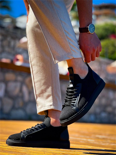 KB-112  Kuback Siyah Siyah TabanTriko Bağcıklı  Günlük Erkek  Ayakkabı