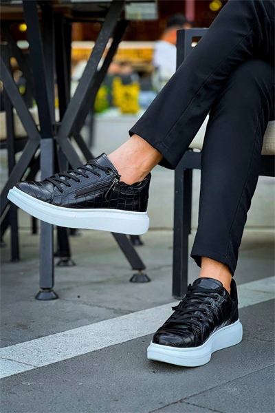 KB-309  Kuback  Siyah Fermuar Ve Bağcıklı  Günlük Erkek  Ayakkabı