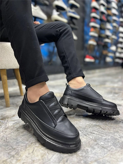 KB-703 Kuback Kömür Cilt Lastikli Günlük Erkek Ayakkabı