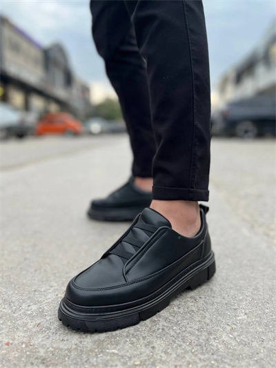 KB-703 Kuback Kömür Cilt Lastikli Günlük Erkek Ayakkabı