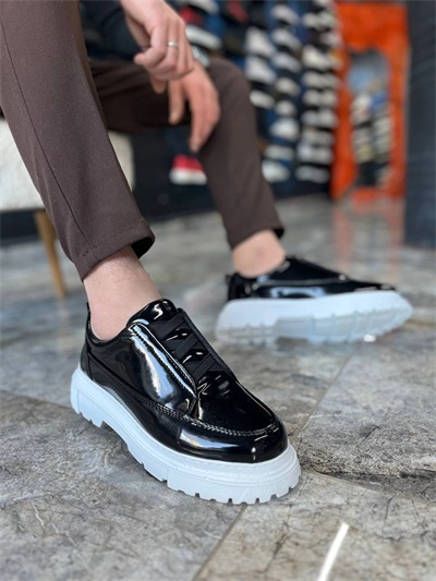 KB-703 Kuback Siyah Rugan Lastikli Günlük Erkek Ayakkabı