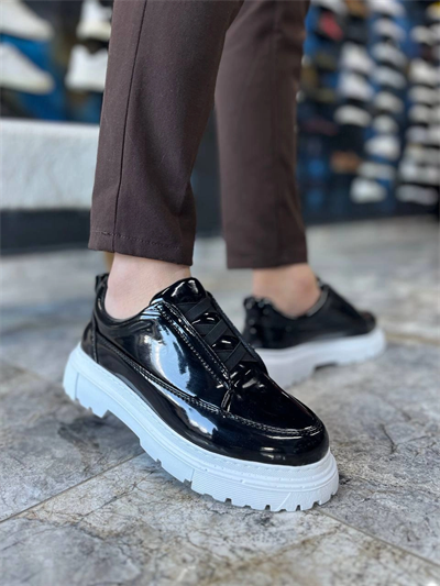 KB-703 Kuback Siyah Rugan Lastikli Günlük Erkek Ayakkabı