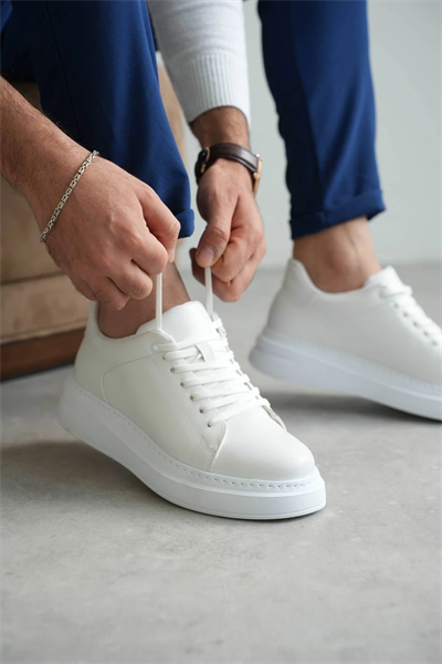 KB-B2 Kuback Beyaz Cilt Günlük Erkek Ayakkabı