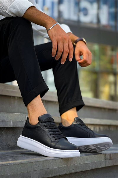 KB-DX46 Kuback Siyah Deri  Günlük Erkek Ayakkabı