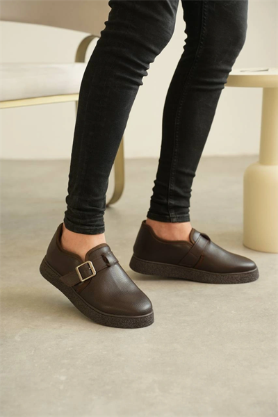 KB-KX1 Kuback Kahve Cilt Kürklü Günlük Erkek Ayakkabı