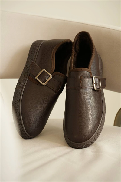 KB-KX1 Kuback Kahve Cilt Kürklü Günlük Erkek Ayakkabı