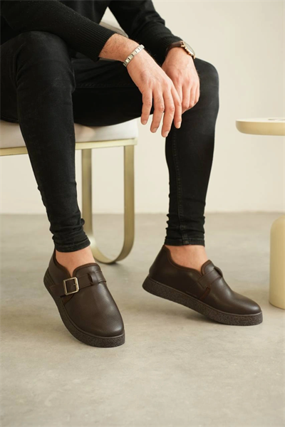 KB-KX1 Kuback Kahve Cilt Kürklü Günlük Erkek Ayakkabı