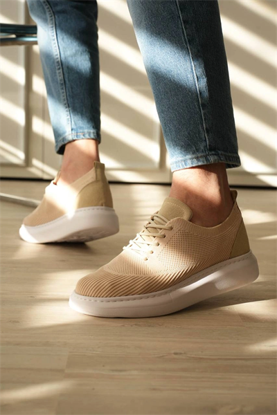 KB-M101 Kuback Bej Triko Bağcıklı Günlük Erkek Ayakkabı