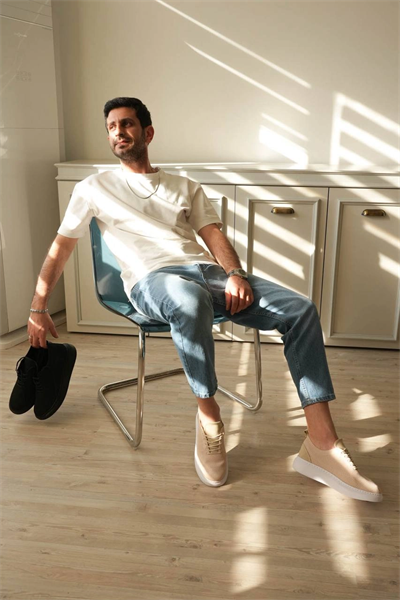 KB-M101 Kuback Bej Triko Bağcıklı Günlük Erkek Ayakkabı