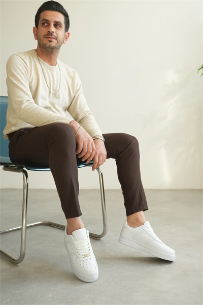 KB-N09 Kuback Beyaz Cilt Günlük Erkek Ayakkabı