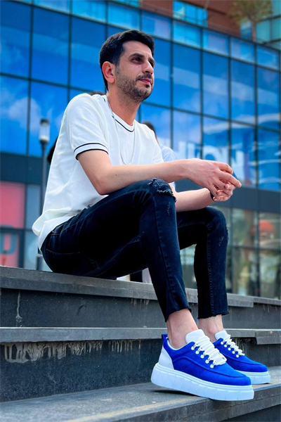 KB-X10 Kuback Sax Süet Beyaz Yüksek Taban Günlük Spor Ayakkabı