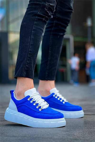 KB-X10 Kuback Sax Süet Beyaz Yüksek Taban Günlük Spor Ayakkabı