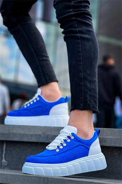 KB-X10 Kuback Sax Süet Beyaz Yüksek Taban Günlük Spor Ayakkabı