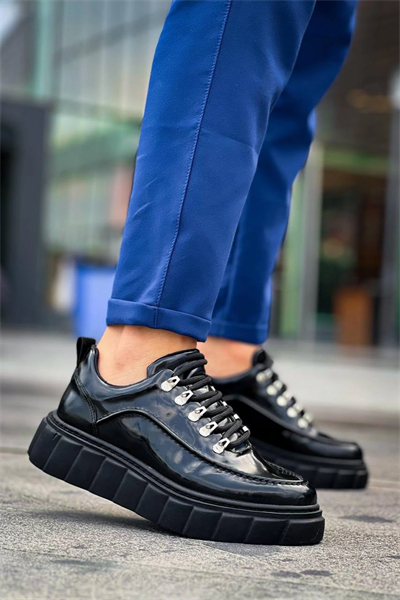 KB-X10 Kuback Siyah Rugan Siyah Yüksek Taban Günlük Spor Ayakkabı