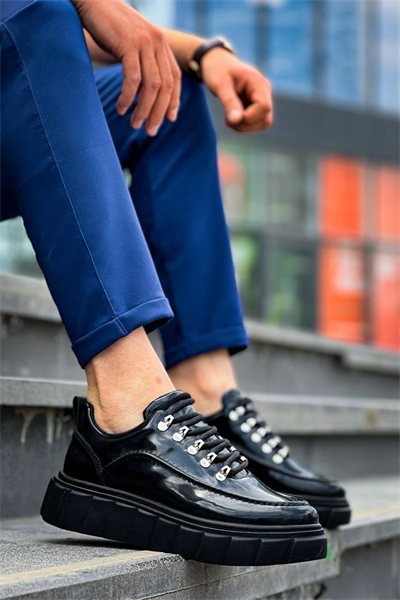 KB-X10 Kuback Siyah Rugan Siyah Yüksek Taban Günlük Spor Ayakkabı