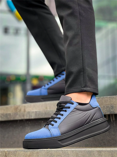 KB-X46 Kuback Siyah Sax Mavi Yüksek Siyah Taban Günlük Spor Ayakkabı