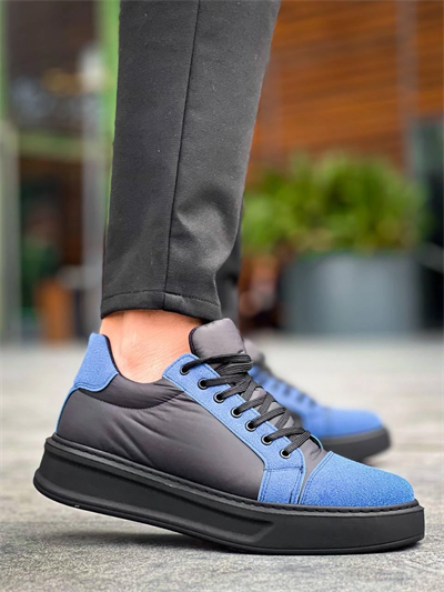 KB-X46 Kuback Siyah Sax Mavi Yüksek Siyah Taban Günlük Spor Ayakkabı